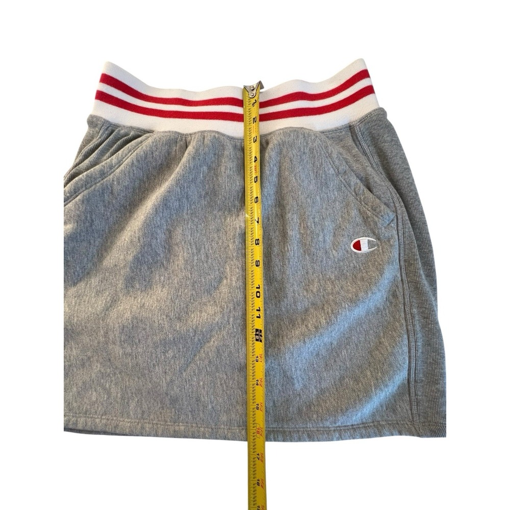 Champion Reverse Weave Skirt Oxford Gray Yarn Dye Stripe‎ Rib Womens Medium - Picture 4 of 7